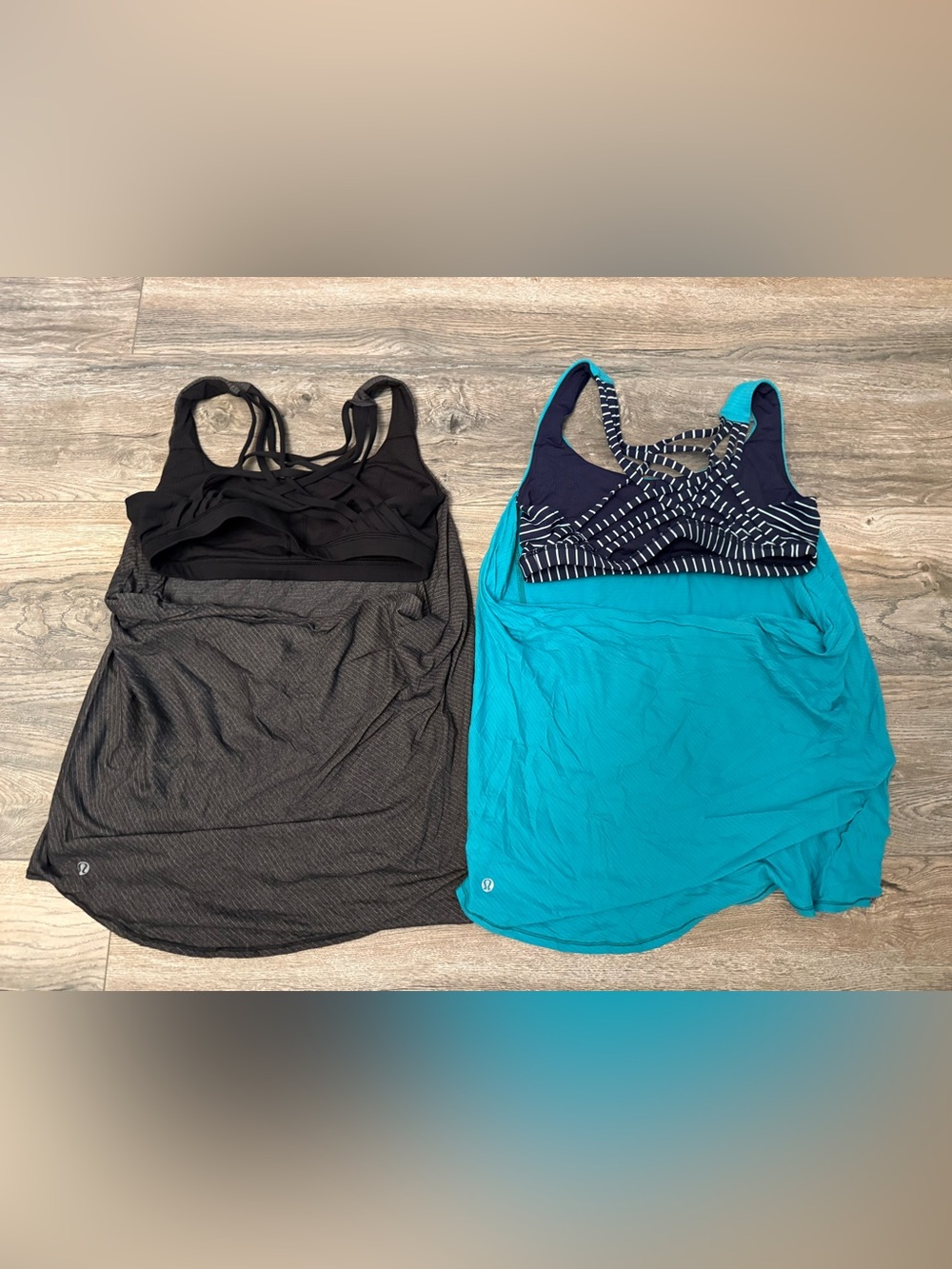 Lot of 2 lululemon athletica Women’s Built-In Bra Open-Back Tanks